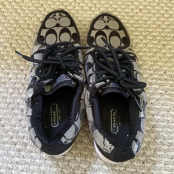 Authentic Coach Sequined Sneakers A2623 Karine SZ. 7.5 - Picture 2 of 7